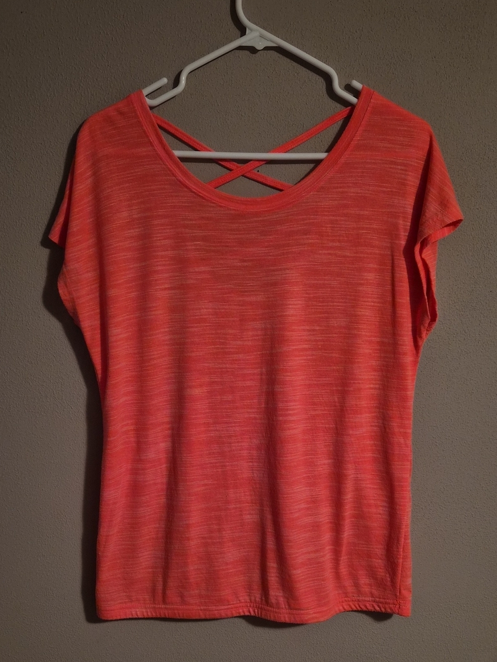 Women’s Pink Cross-Back Short Sleeve Top